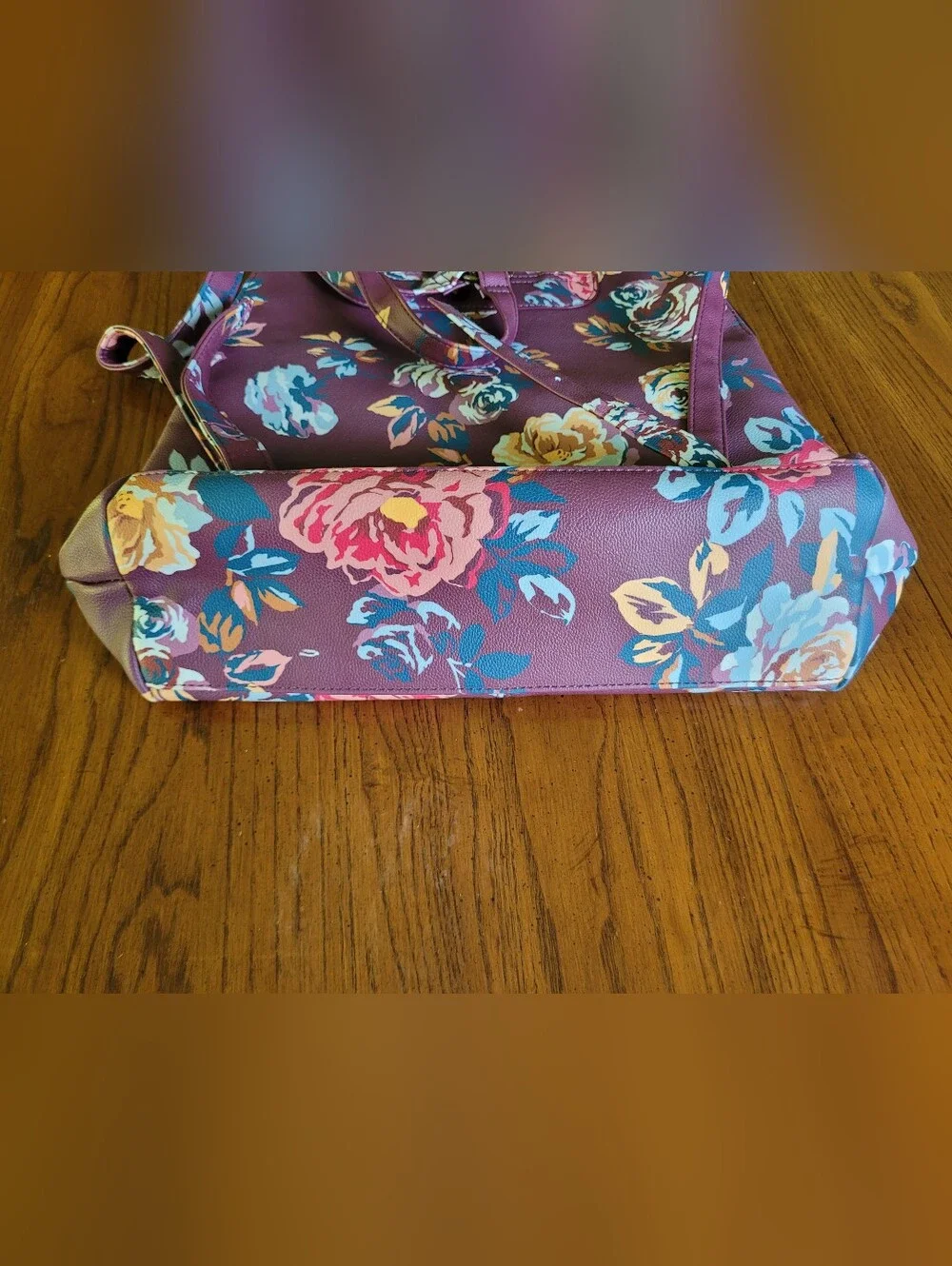 Matilda Jane Moments With You Plum Perfect Floral Faux Leather Backpack NWOT